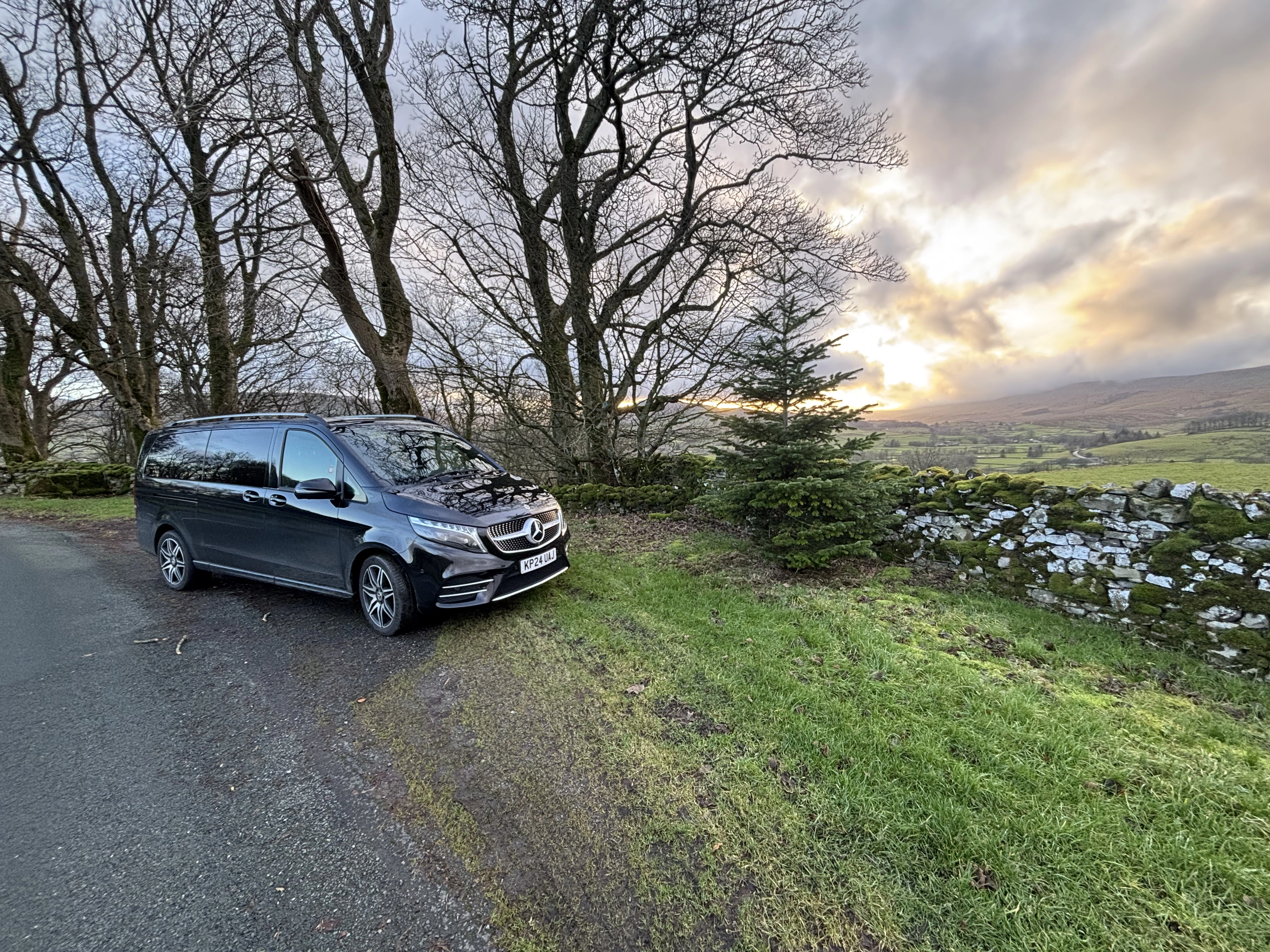 The high Yorkshire Dales at sunset on a private Expedition Yorkshire tour